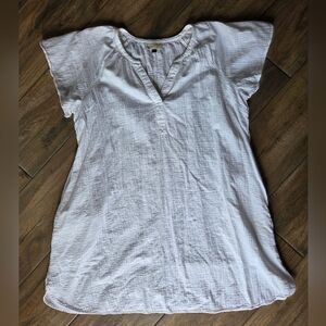 White Women's Cotton Dress Or Swim Cover